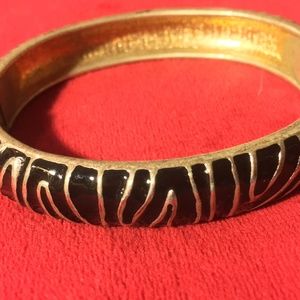 Black and gold bangle bracelet